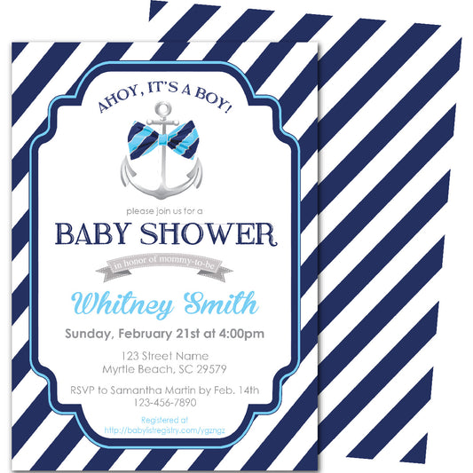 Ahoy, It's A Boy Baby Shower Invitations