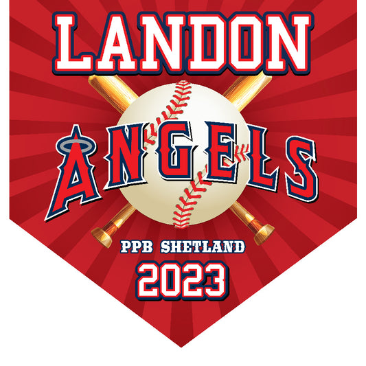 16" x 16" Home Plate Pennant - Angels (Alternate)