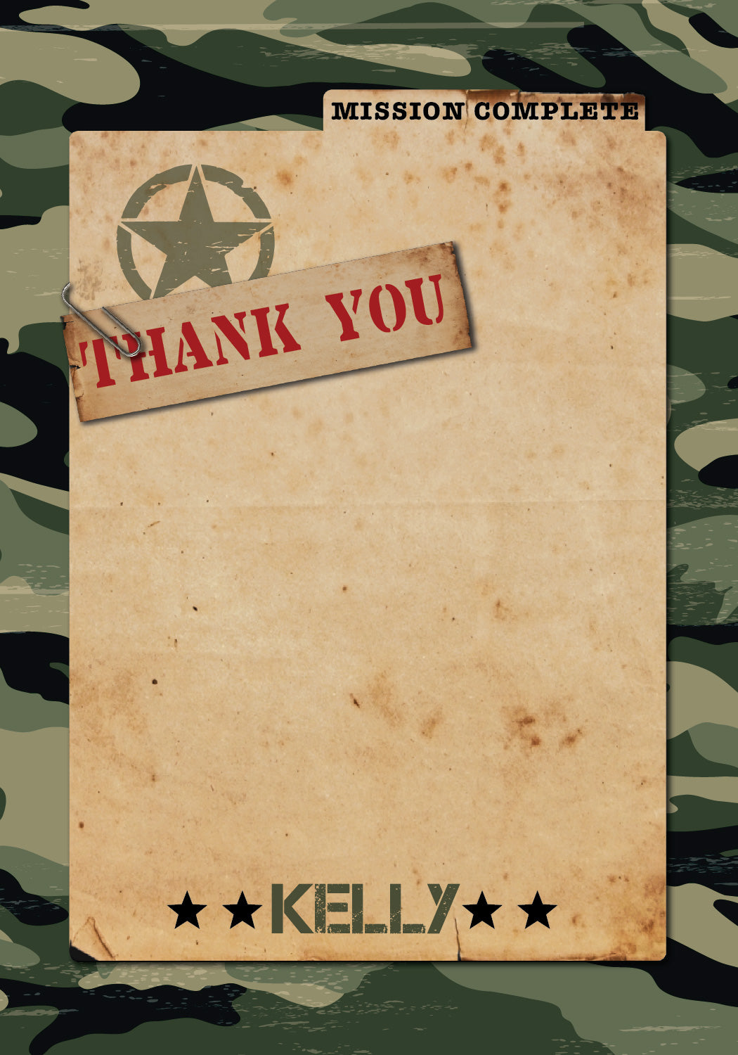 Army Birthday Thank You Cards