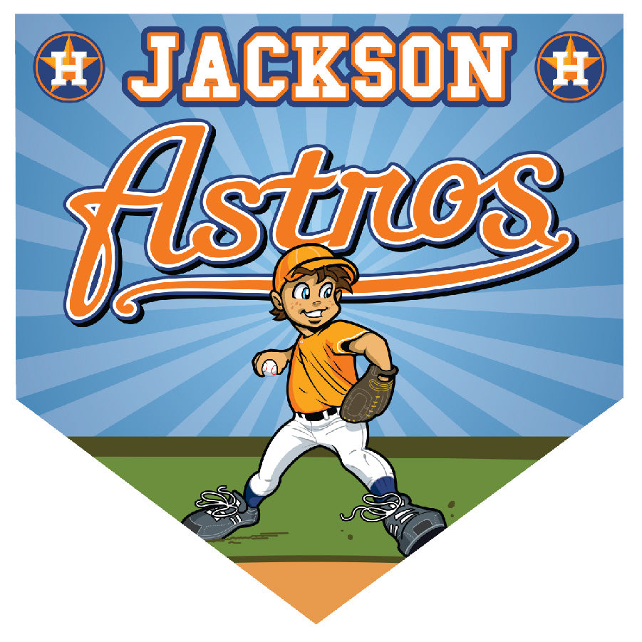 16" x 16" Home Plate Pennant - Astros (Field)