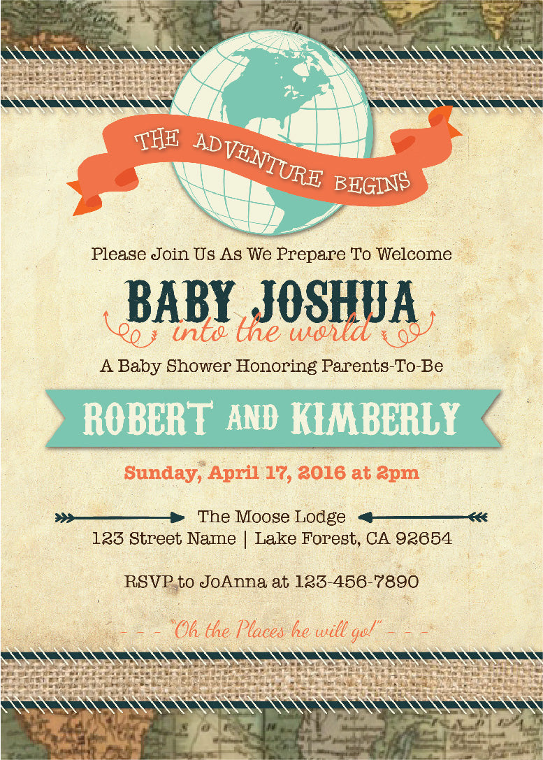 Baby Adventures Baby Shower Invitations
