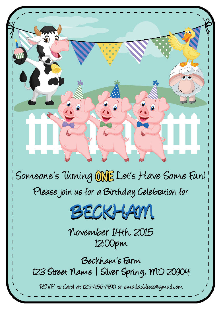 Barnyard Birthday Invitations