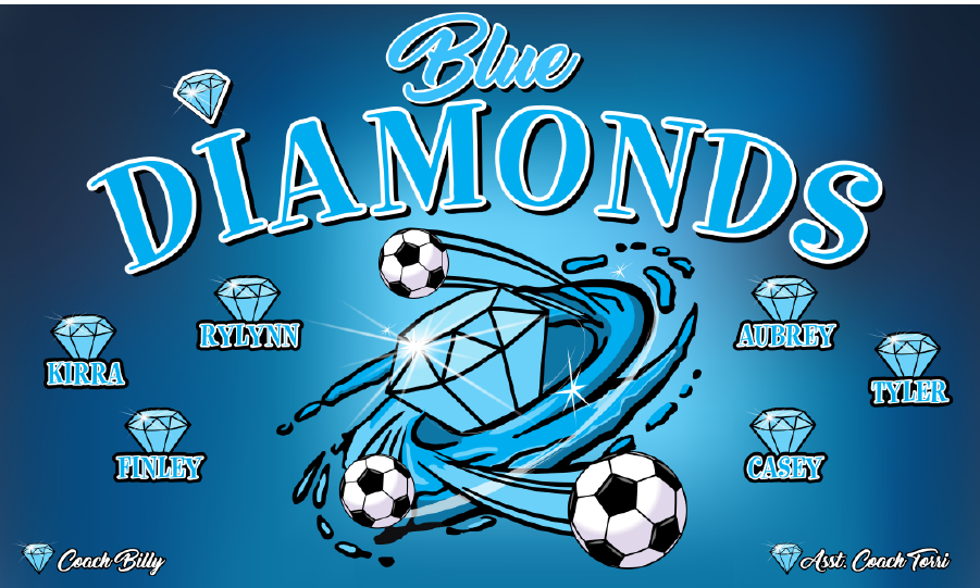 3'x5' Vinyl Banner - Blue Diamonds