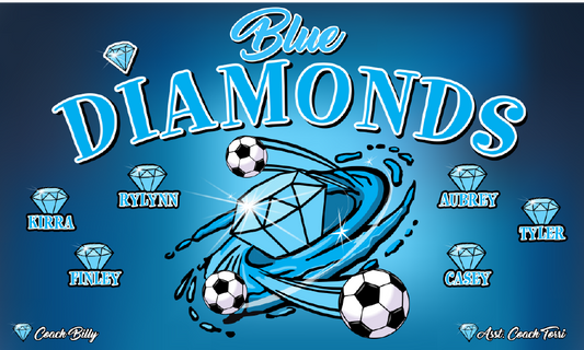 3'x5' Vinyl Banner - Blue Diamonds