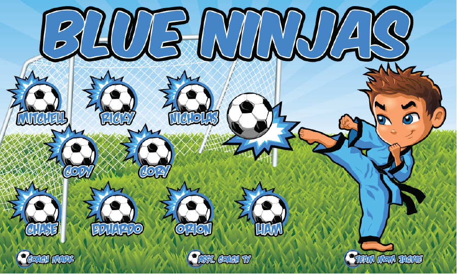3'x5' Vinyl Banner - Blue Ninjas