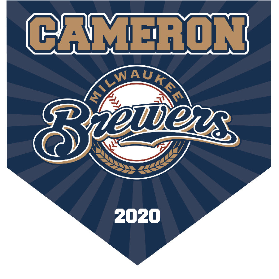 16" x 16" Home Plate Pennant - Brewers