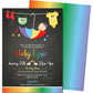 Chalkboard Rainbow Baby Shower Invitation