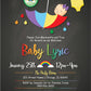 Chalkboard Rainbow Baby Shower Invitation