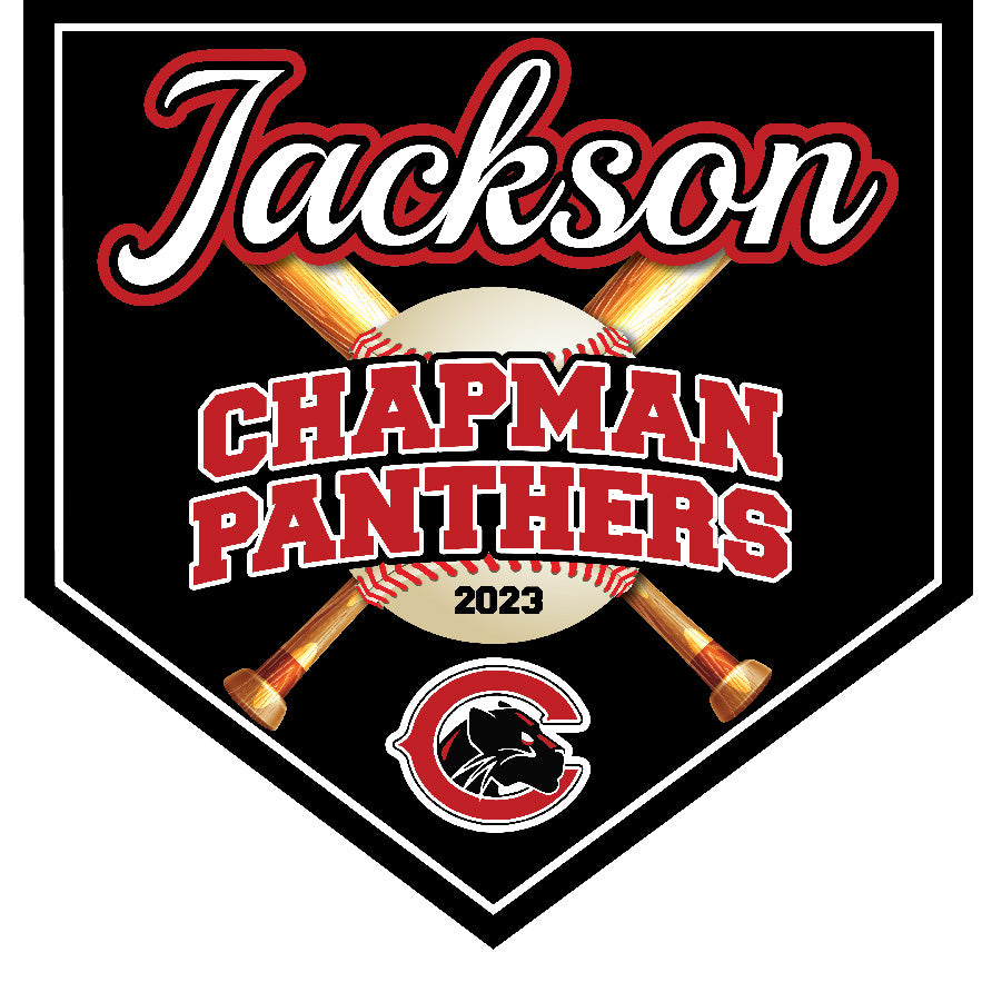 16" x 16" Home Plate Pennant - Chapman Panthers (Black)
