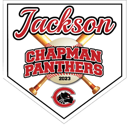 16" x 16" Home Plate Pennant - Chapman Panthers (White)