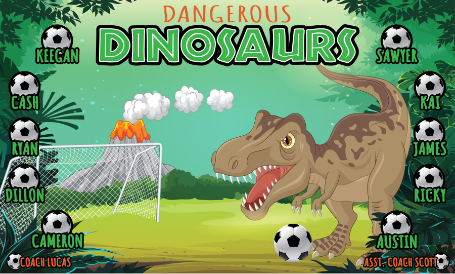 3'x5' Vinyl Banner - Dangerous Dinosaurs