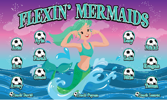 3'x5' Vinyl Banner - Flexin' Mermaids