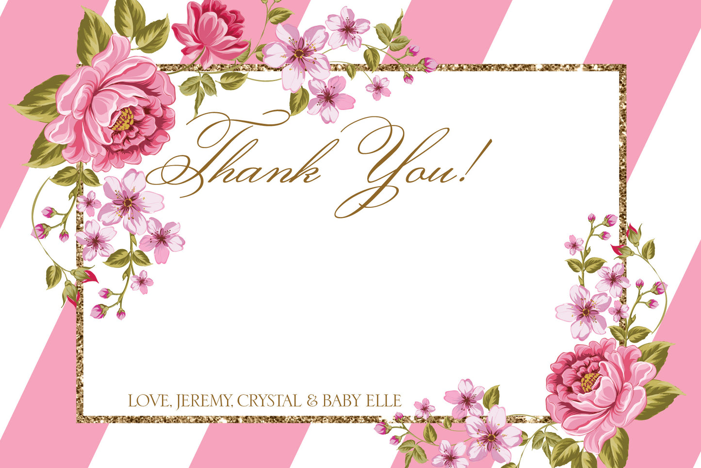 Garden Sparkle Baby Shower Thank You Cards