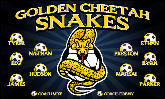 3'x5' Vinyl Banner - Golden Cheetah Snakes