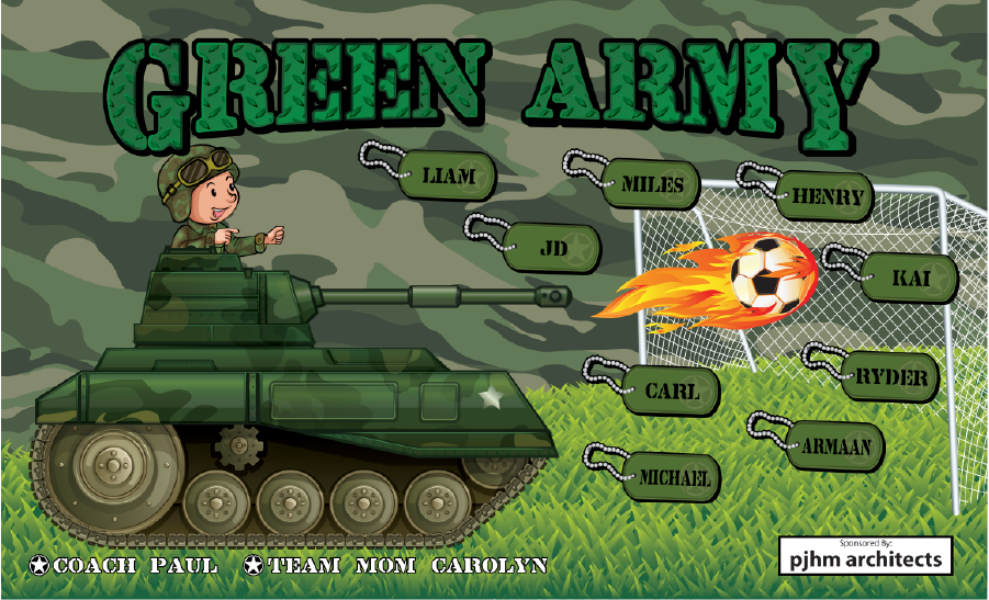 3'x5' Vinyl Banner - Green Army