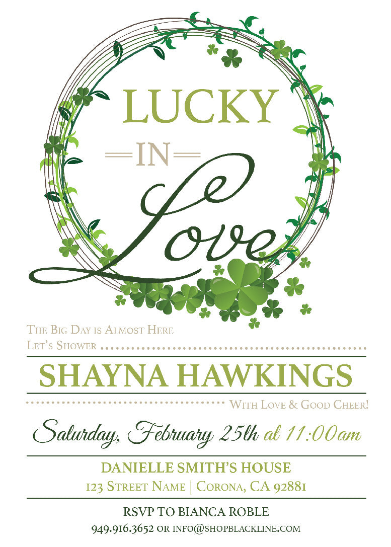 Lucky in Love Bridal Shower Invitations