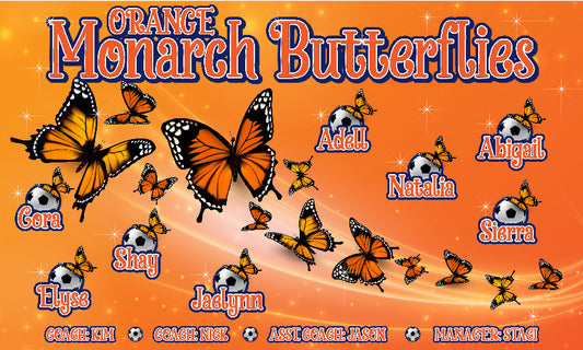 3'x5' Vinyl Banner - Orange Monarch Butterflies