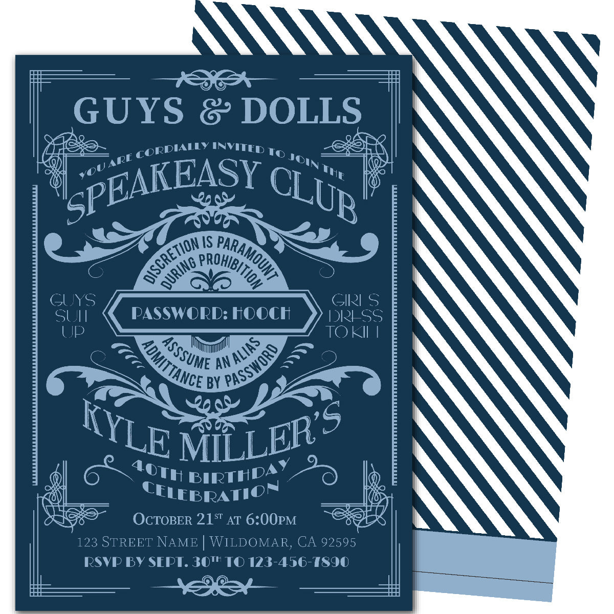 Moonshine Birthday Invitations – Blackline