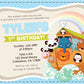 Noahs Ark (Blue) Birthday Invitations