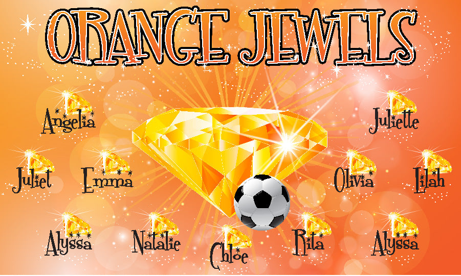 3'x5' Vinyl Banner - Orange Jewels