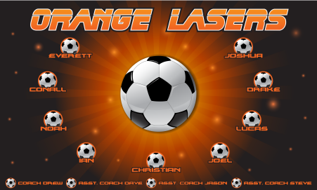 3'x5' Vinyl Banner - Orange Lasers