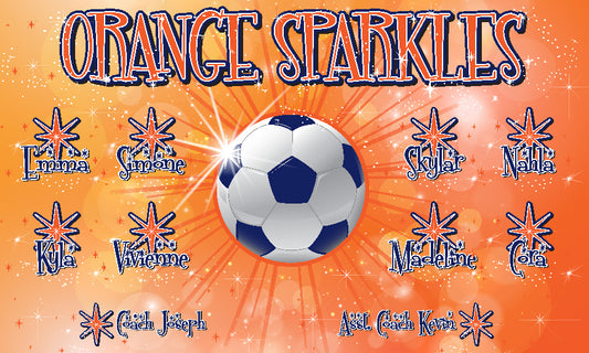 3'x5' Vinyl Banner - Orange Sparkles