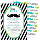 Parlor Mustache Baby Shower Invitation