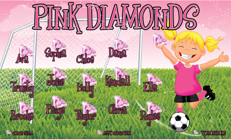 3'x5' Vinyl Banner - Pink Diamonds