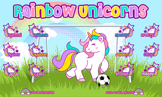 3'x5' Vinyl Banner - Rainbow Unicorns