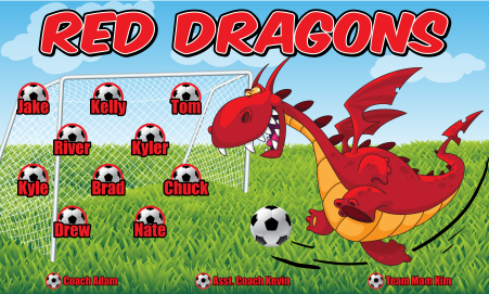 3'x5' Vinyl Banner - Red Dragons