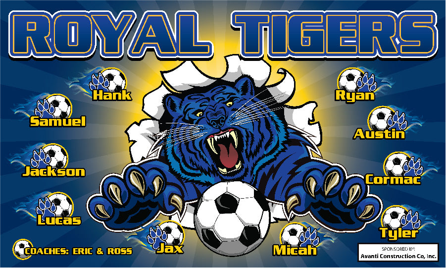3'x5' Vinyl Banner - Royal Tigers