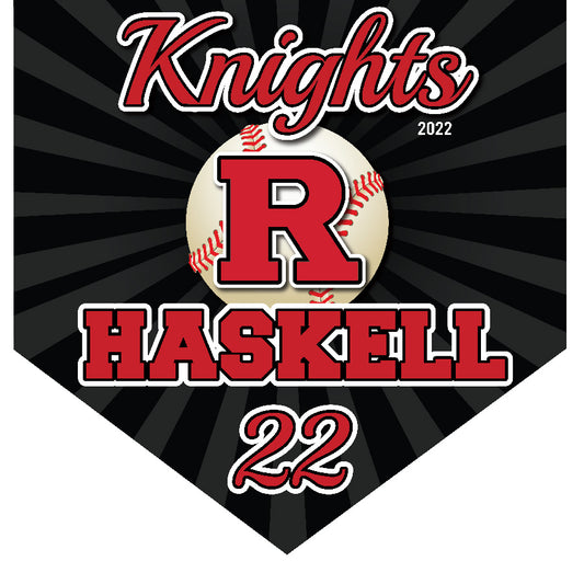 16" x 16" Home Plate Pennant - Rutgers Knights (Ball)