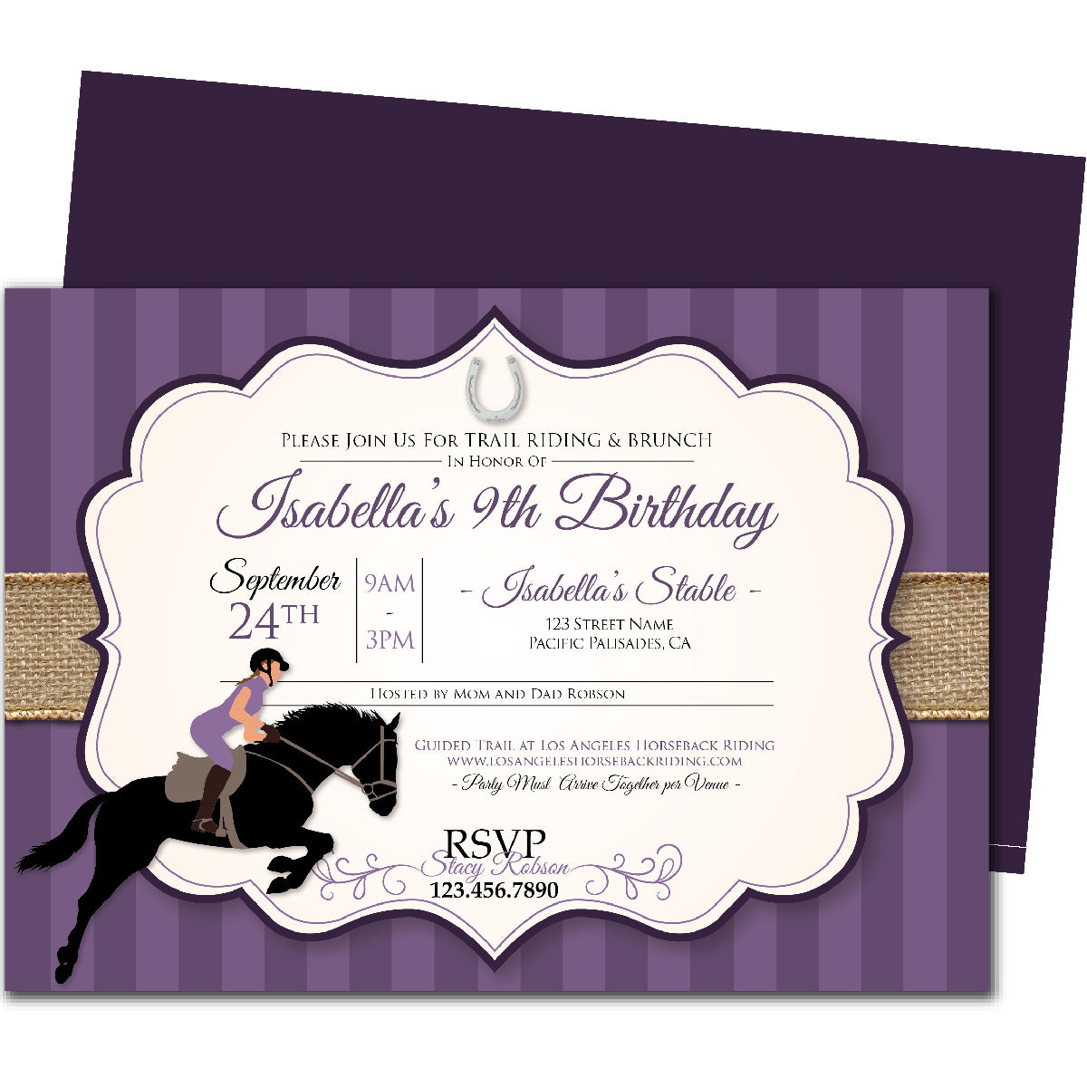 Side Saddle Birthday Invitations