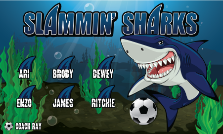 3'x5' Vinyl Banner - Slammin' Sharks