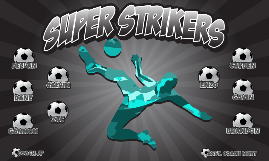 3'x5' Vinyl Banner - Super Strikers – Blackline