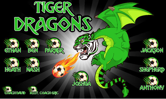 3'x5' Vinyl Banner - Tiger Dragons
