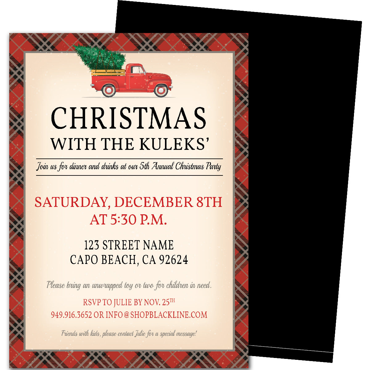 Vintage Truck Christmas Party Invitations