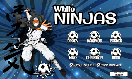 3'x5' Vinyl Banner - White Ninjas