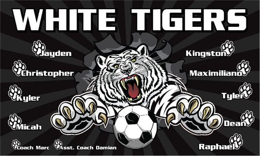 3'x5' Vinyl Banner - White Tigers
