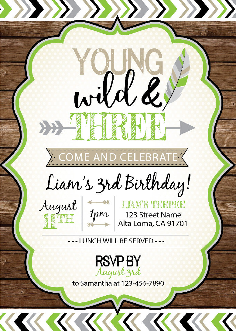 Wild Tribal Birthday Invitations