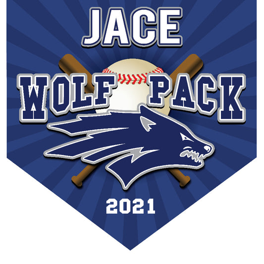 16" x 16" Home Plate Pennant - Wolf Pack